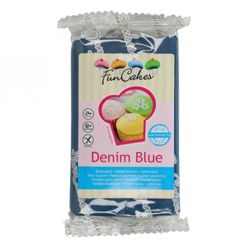 Pâte à sucre bleue indigo FunCakes - 250 gr