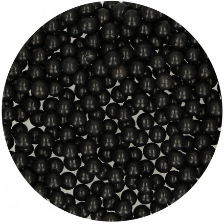 Perles en Sucre Noir Brillant 7 mm