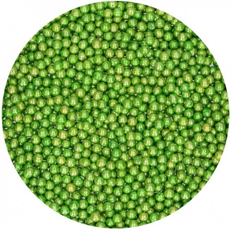 Perles en Sucre Métalliques Vertes