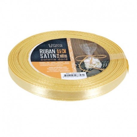 Ruban satin Or 22m x 0,6cm Ruban satin Or 22m x 0,6cm