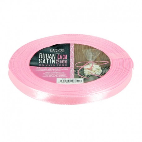 Ruban satin Rose 22m x 2,5cm Ruban satin Rose 22m x 2,5cm