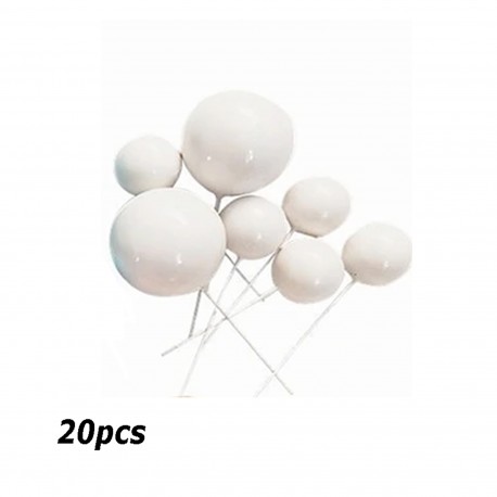 Boules déco blanches x20
