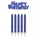 Bougies Happy Birthday Bleues /17