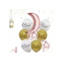 Assortiment ballons rose et or "Eid Mubarak" 9pcs