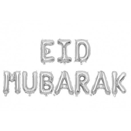 Banderole gonflable argent "Eid Mubarak"