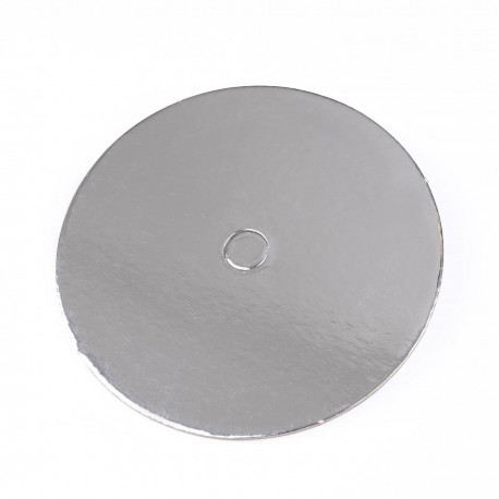 Cake Board Rond Perforé - Argent 15cm pk/10