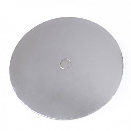 Cake Board Rond Perforé - Argent 18cm pk/10