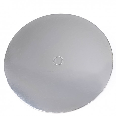 Cake Board Rond Perforé - Argent 20cm pk/10