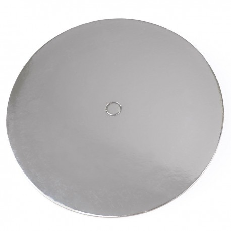 Cake Board Rond Perforé - Argent 25cm pk/10