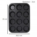 Moule 12 Muffins acier antiadhérent