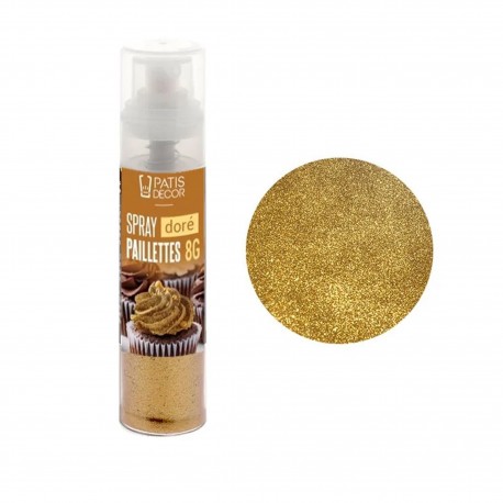 Spray à paillettes Or 8g