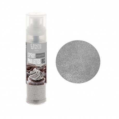 Spray à paillettes Argent 8g